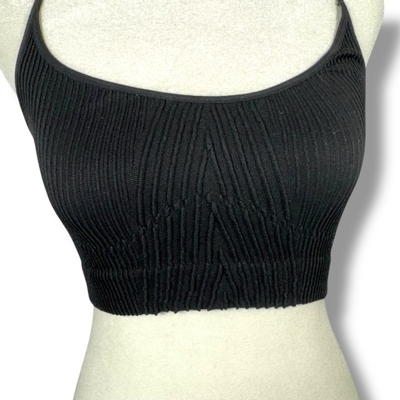 Free People Kick Back Ribbed Seamless Cami Bra Bralette, Black, Size XS/S - Picture 5 of 12